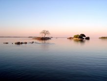 Low waters show the beauty of the rocky islands