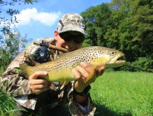 Sunny trouts with very very small nymph during the summer. The river is very law
